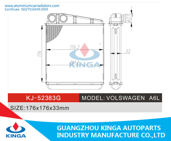 Cooling Effective Aluminum Radiator Heat Exchanger Volswagen A6l