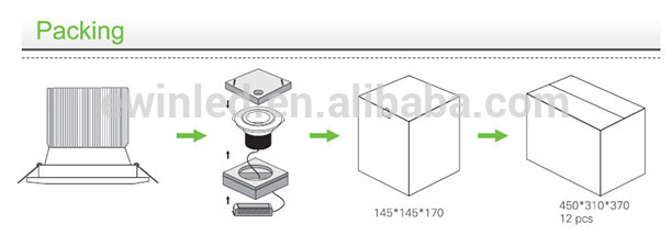 90lm/W 15W Rotatable LED Downlight with CE RoHS