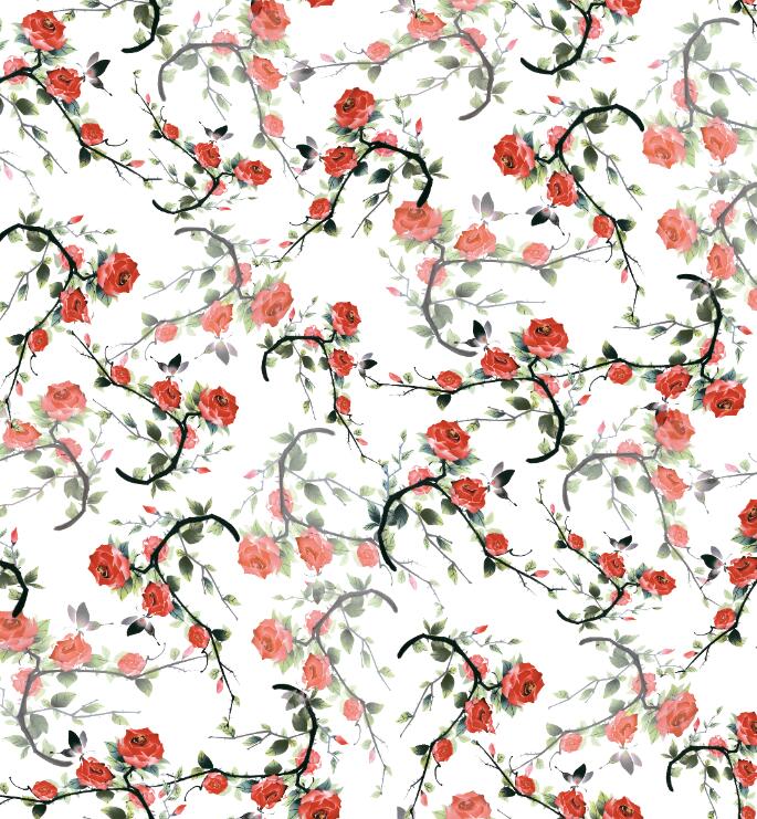 Polyester Floral Digital Printed Woven Garment Fabric