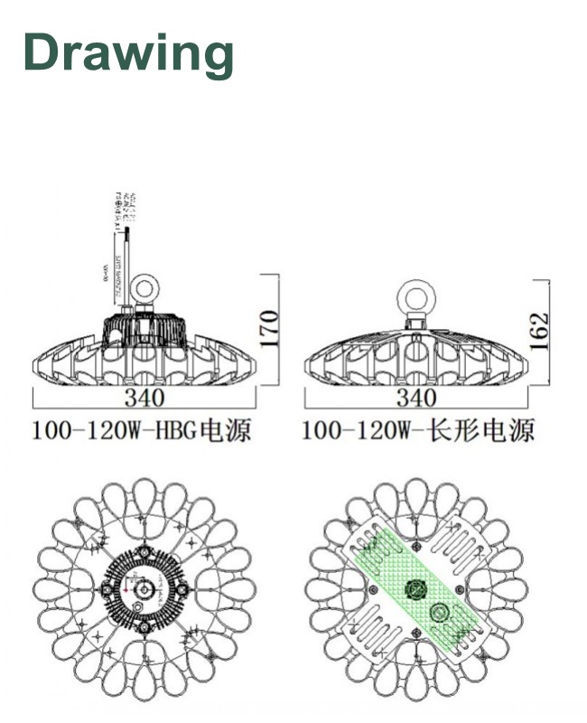 New LED Lighting 100W Modern UFO High Bay Waterproof Outdoor IP65 LED Stadium Lighting/Tunnel Lighting/Gymnasium Lighting