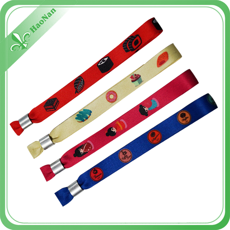 Polyester Heat Transfer Printed Satin Wristband with Plastic Lock