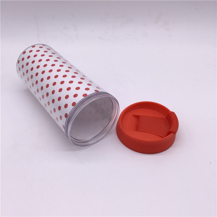 Acrylic Double Walls Plastic Insulated Mug with Paper Insert