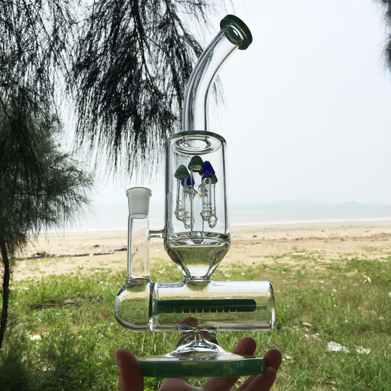 Winter Newest Design Green Glass Smoking Water Pipes (ES-GB-299)