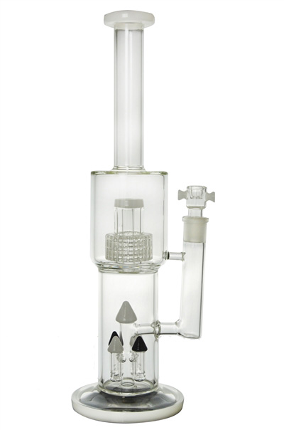 4 Tower Showerhead Perc Glass Water Pipe for Smoking (ES-GB-434)