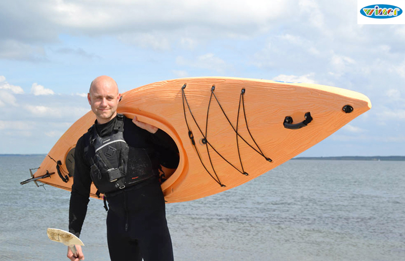 Chinese Wooden Style Single Sit in Plastic Kayak