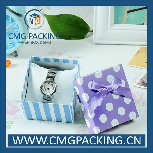 Customized Printed Small Gift Box with Silk Ribbon (CMG-MAY-005)