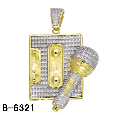 925 Silver Micro Setting Men'charm Rhodium/Yellow Gold Plating.