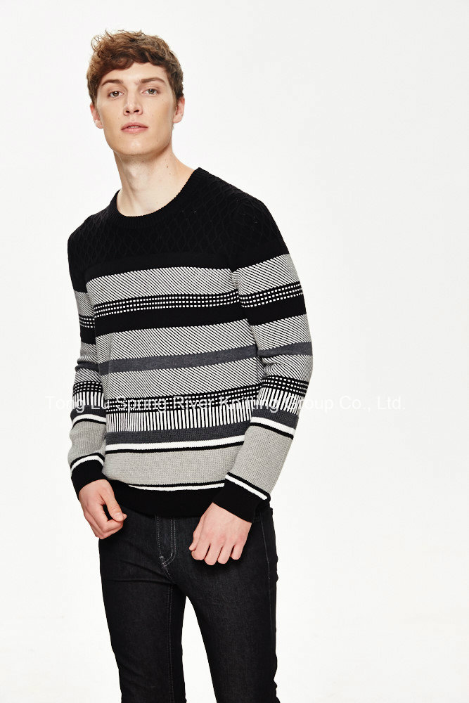 2016new Cotton Striped Pullover Sweater for Men