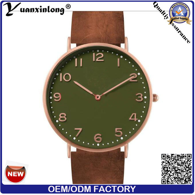 Yxl-740 Black Mens Watches Guangzhou Wrist Watch Mens Brown Leather Watch