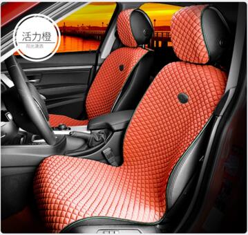 Ice Silk Car Seat Cover Flat Shape-Orange