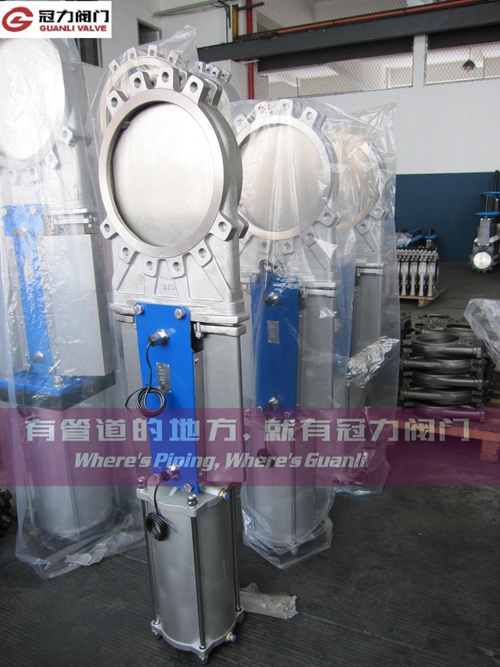 Pneumatic Knife Gate Valve with Mechanical Limit Switch