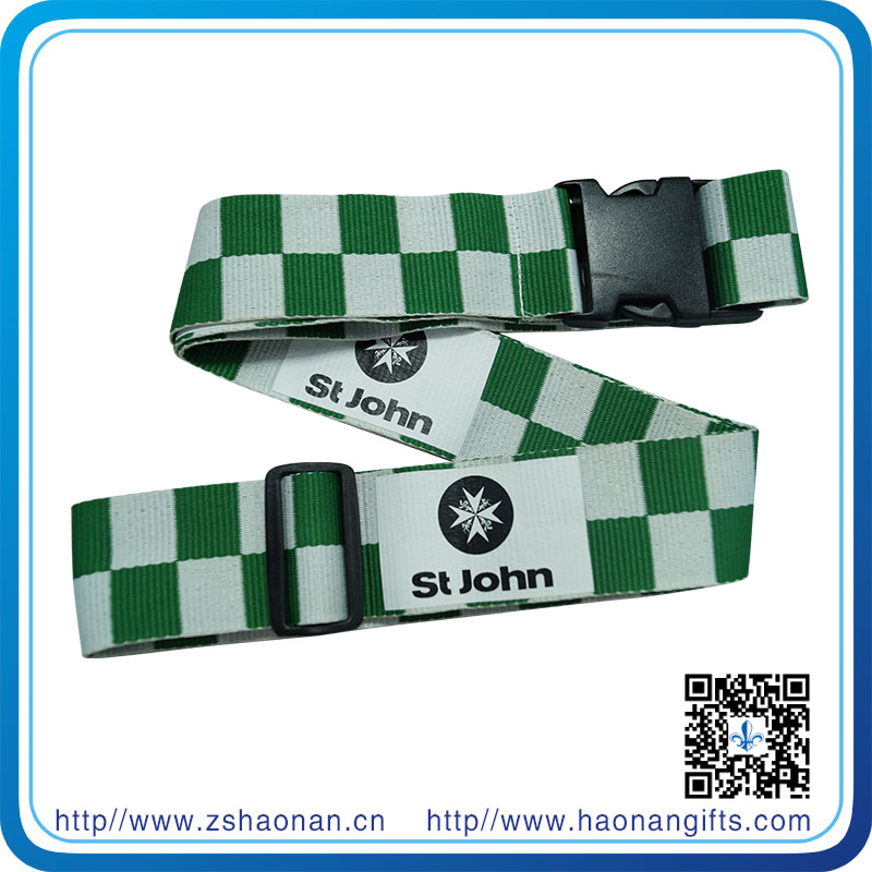 Custom High Quality Luggage Strap with Screen Printed Logo