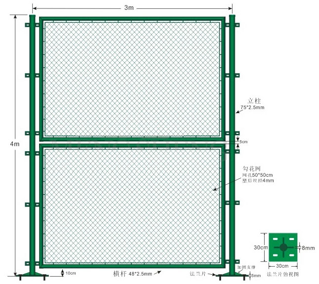 Galvanized and PVC Coated Chain Link Fence (Factory)