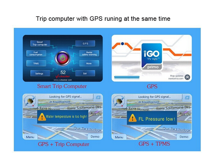 V-Checker A601 OBD Smart Car Trip Computer with Diagnosis Function