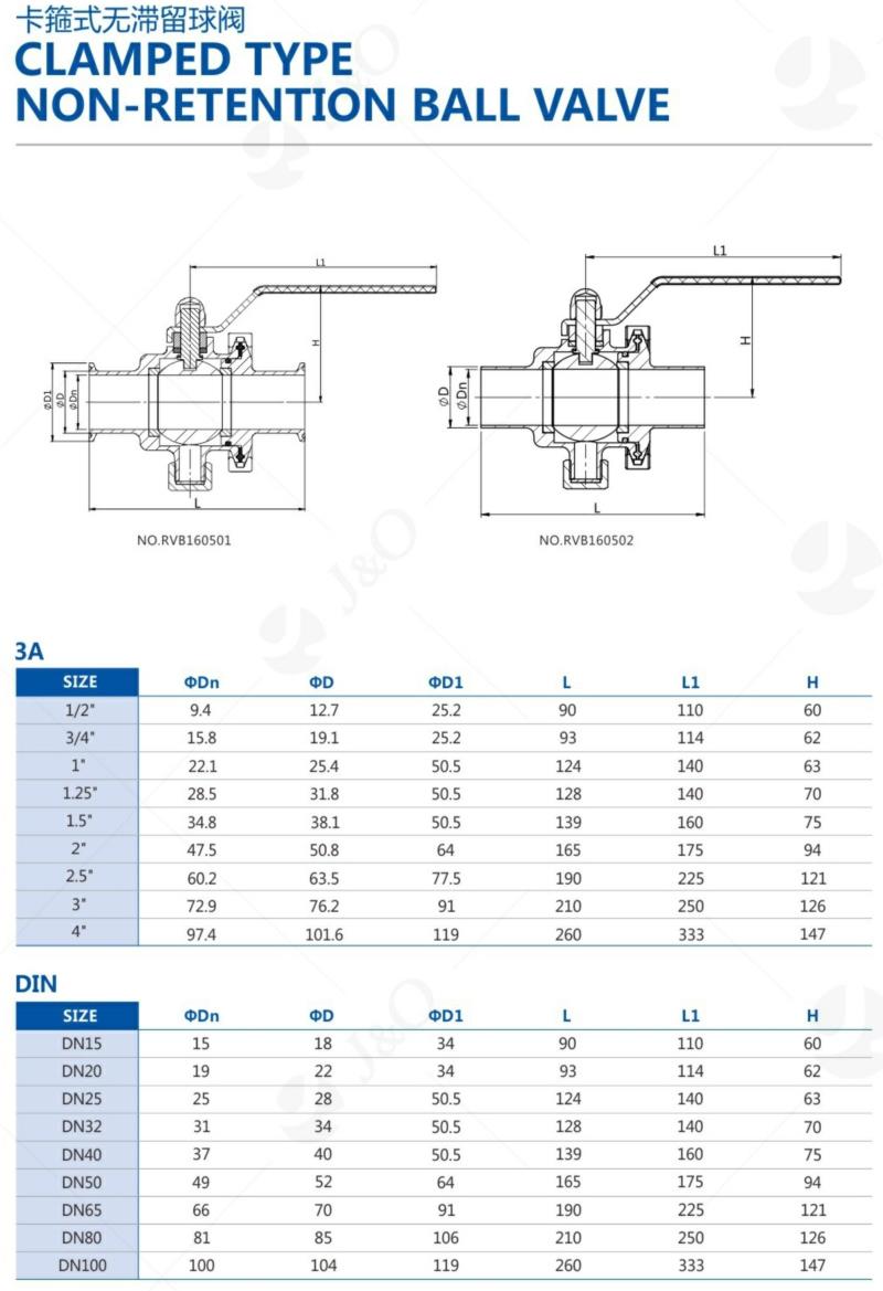 Hygienic Stainless Steel Clamp Ball Valve