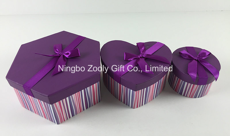 Hexagonal Heart-Shaped Round Mixed Paper Gift Boxes Set