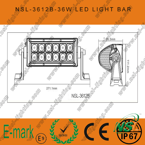 7.5inch CREE 36W LED Work Light Bar off 4WD 4X4 LED Light Bar