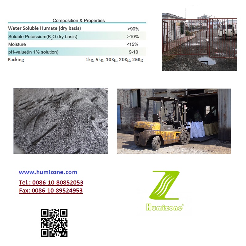 Humizone Humic Acid Fertilizer: Potassium Humate 90% Powder