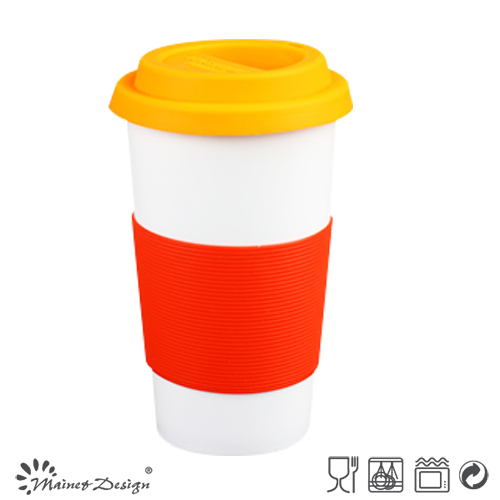 14oz Porcelain Travel Mug with Silicone