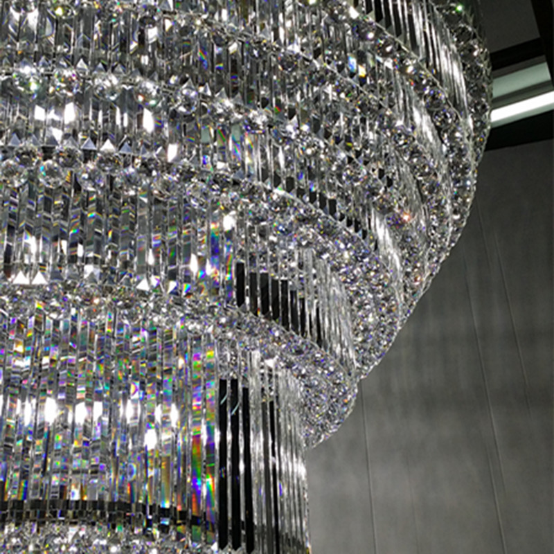 High Quality Hotel Lobby Multilevel Large LED Crystal Chandelier