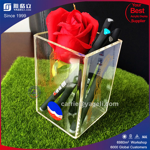 Factory Custom Clear Acrylic Crystal Pen Holder