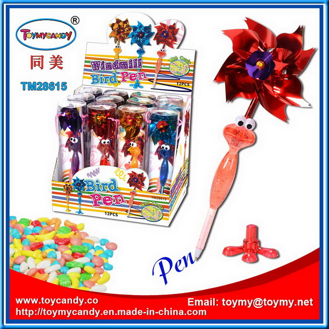 Hot Selling Windmill Bird Ball Pen Shantou Toy with Candy