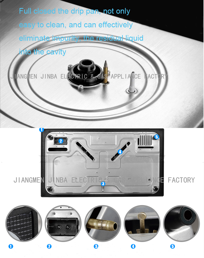 2 Burner Tempered Glass Brass Cap Built-in Hob