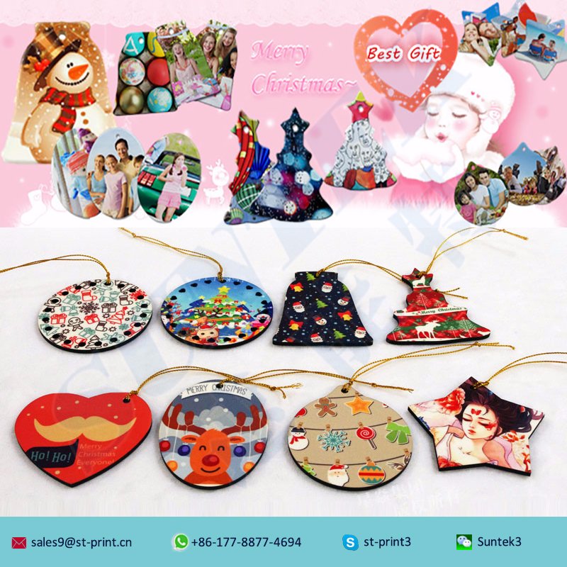 Sublimation Blank Coated Pendant White Ceramic Ornaments