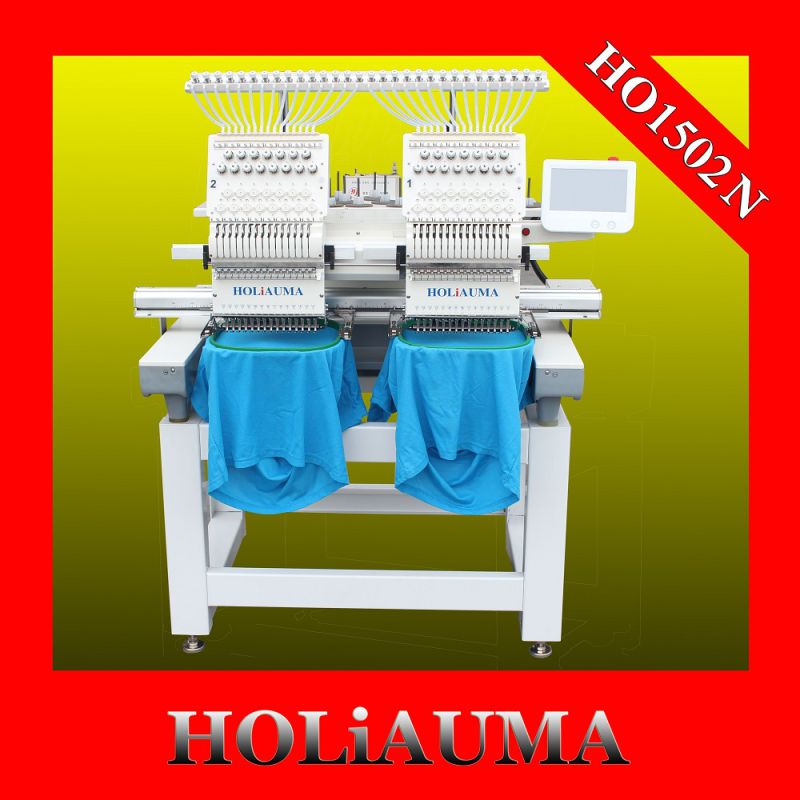 15 Colors 2 Head Cap and Tubular Embroidery Machine Price