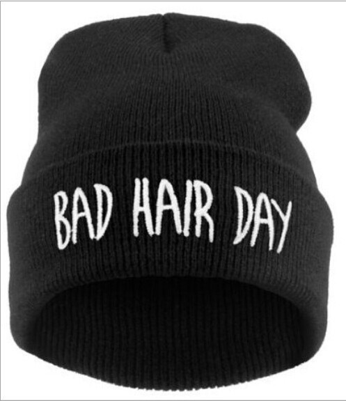 Unisex Knitted Bad Hair Day Punk Embroidery Winter Warm Hat Beanie (HW146)