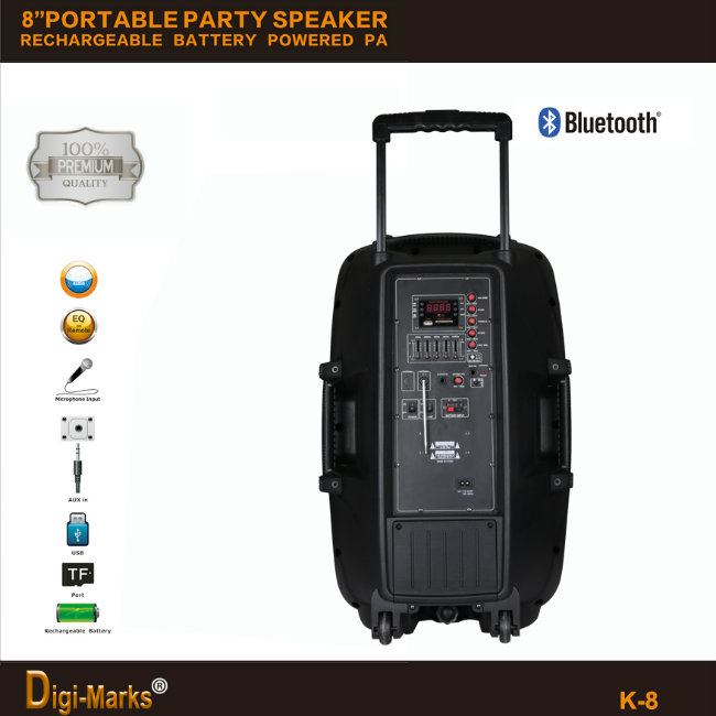 Popular Wireless Bluetooth Trolley Portable Plastic Mini Mobile DJ Speaker