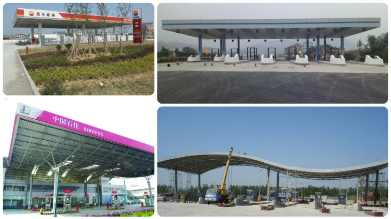 Prefabricated Gas Station Steel Frame Canopy