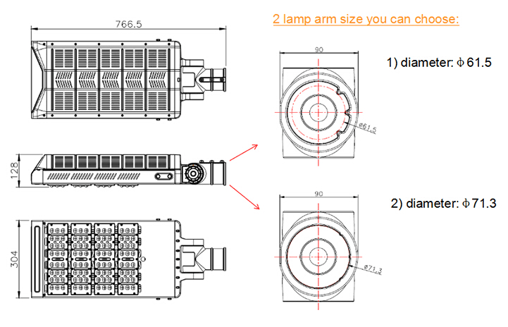 High Power 40W-110W 130lm/Watt LED Street Light