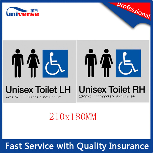 Custom Made Toilet Signage for Plastic Braille Signs