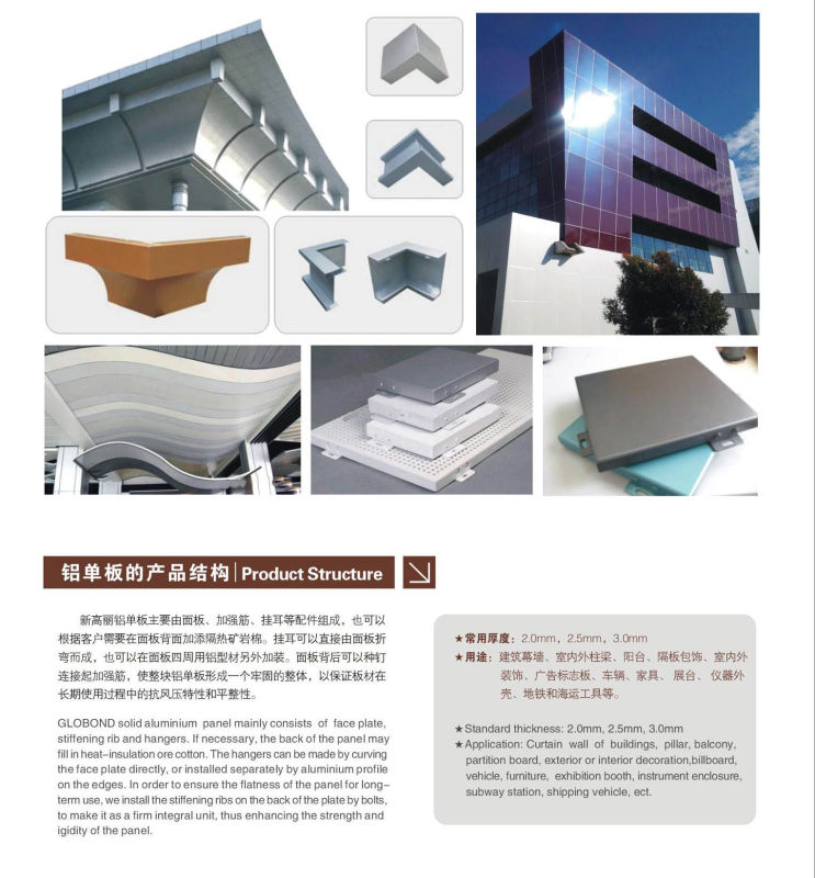 Aluminium Panel for Cladding with ISO, CE, SGS (GL-016)