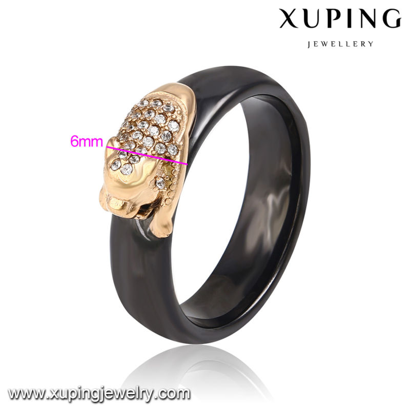 13903 Fashion Xuping 18k Gold-Plated CZ Stainless Steel Jewelry Finger Ring with Dragon-Shaped