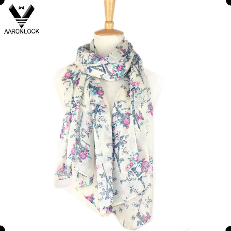 Fashion Lightweight Polyester Screen Print Scarf