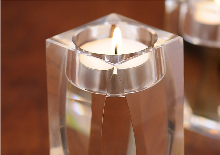 Romantic Crystal Glass Tealight Holder for Decoration