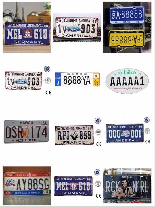 Custom Embossed Small Car Plate /Car Plate/Decorative Reflect Car Plate