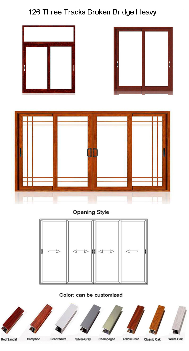 Feelingtop New European Style Aluminium/ Aluminum Sliding Door (FT-D126)