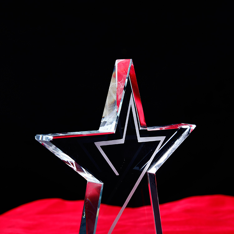 Crystal Triangle Shape Award Stand Custom Made Crystal Trophy