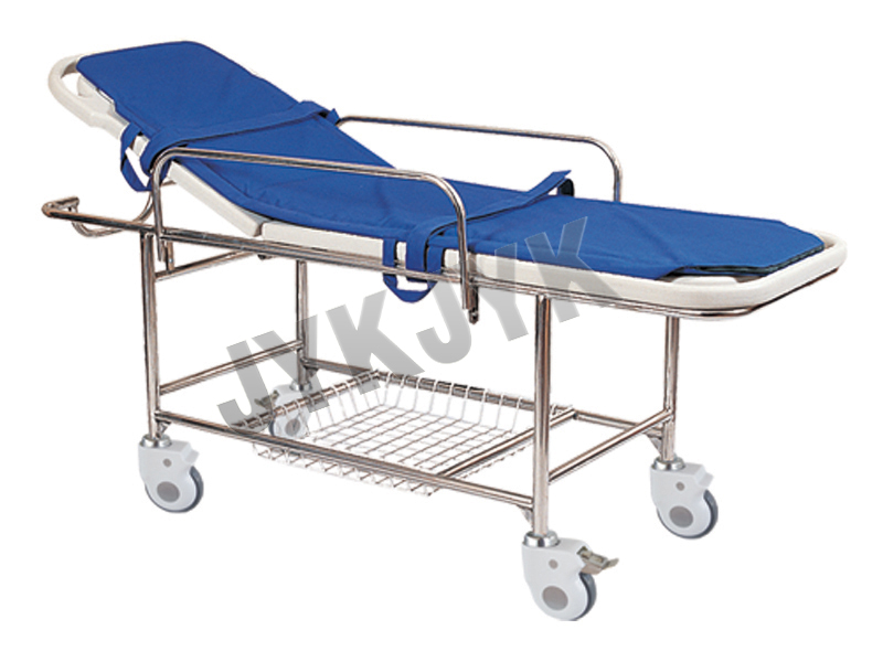 Stainless Steel Stretcher Trolley with Big Castors