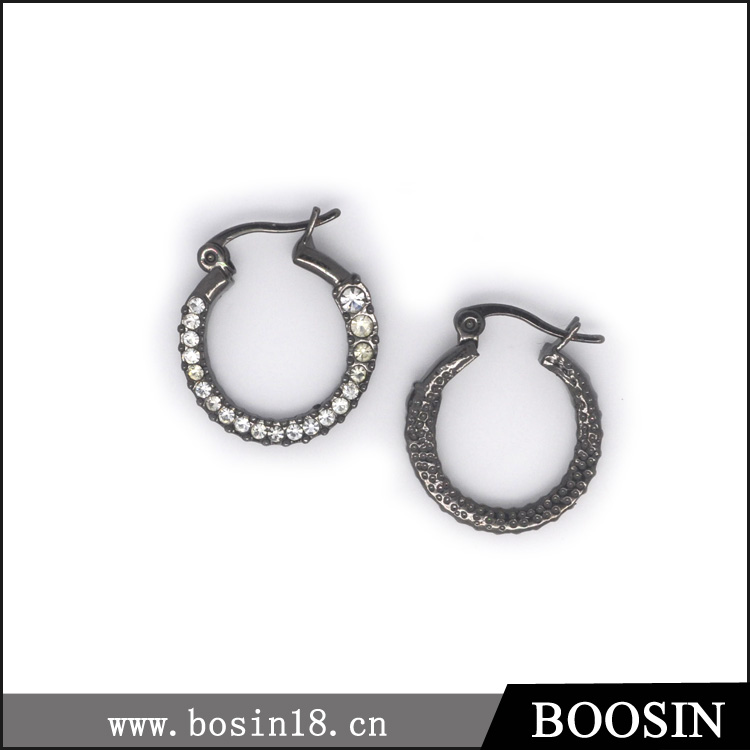 Wholesale 2016 New Fashion Shiny Black Circle Clip-on Earring #21610