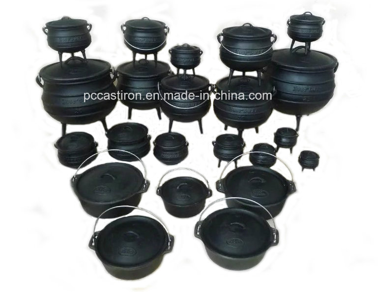 Full Size Preseasoned Cast Iron Potjie Pots/Cauldron