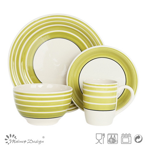 Hand Painting Round Circle 16PCS Dinnerware Set