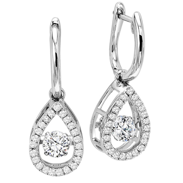 Fashion Dangle Earrings 925 Silver Dancing Diamond Jewelry