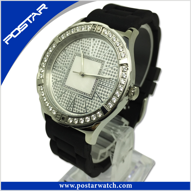 Psd-2257L Vogue New Design Japanese Movement Quartz Watch with Stainless Steel Case Genuine Leather Band