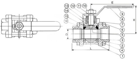 Three-Piecethreaded Ball Valve