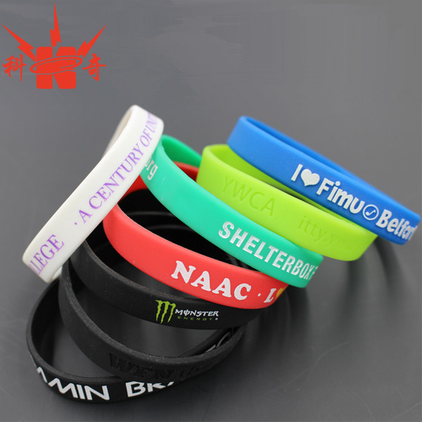 2016 Custom Fashion Print Logo Rubber Bracelet Wholesale for Gifts