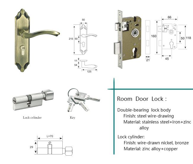 Wooden Door Stainless Steel Door Hardware Door Lock